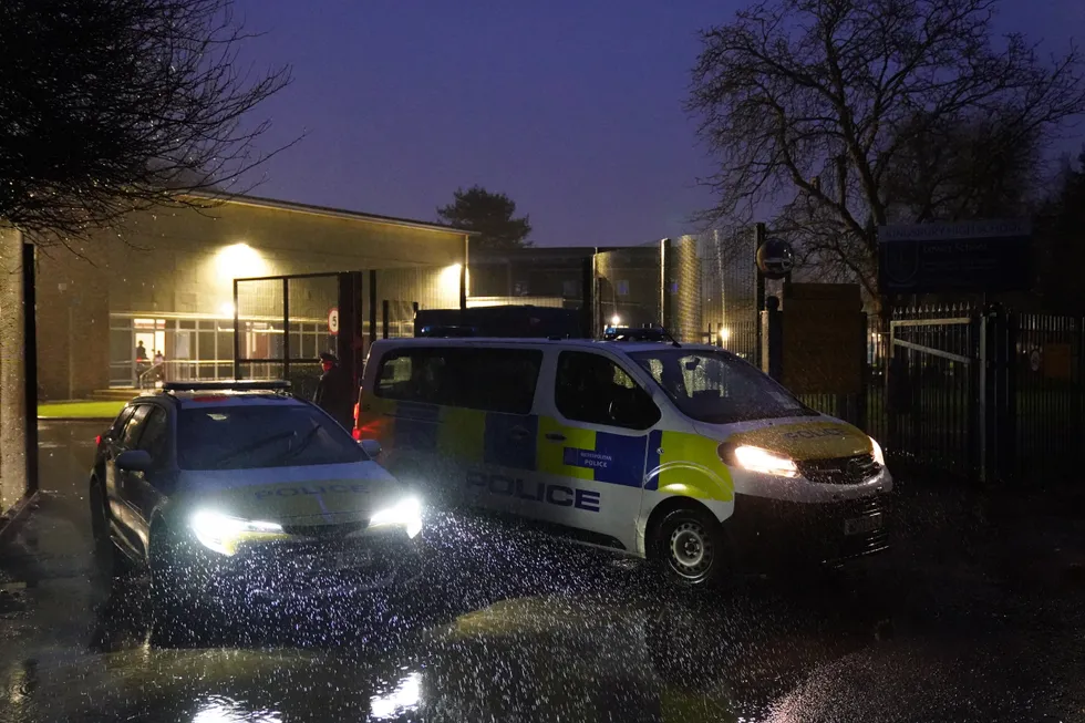 Police outside Kingsbury High School