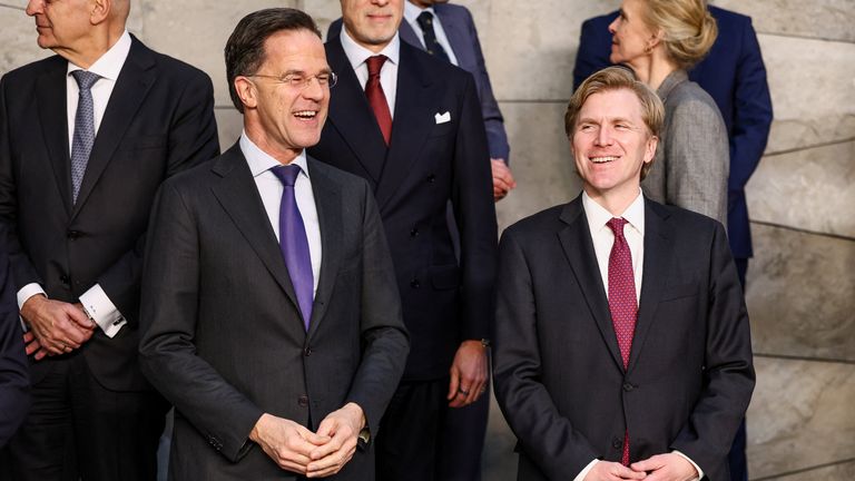 NATO Secretary General Mark Rutte, left, with Elbridge Colby, deputy of Pete Hegseth, the US Secretary of War. Pic: Reuters