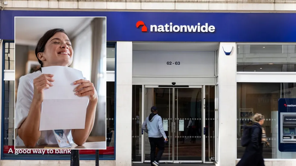 Nationwide Building Society and woman looking at letter