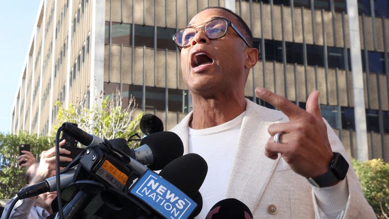 Don Lemon as he left the federal court last month. Pic: Reuters
