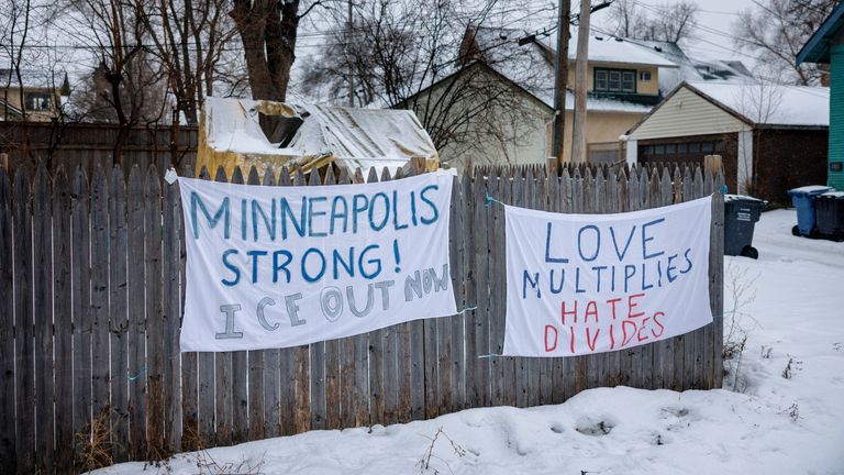 Tensions have run high in Minneapolis during an ICE crackdown. Pic: AP 