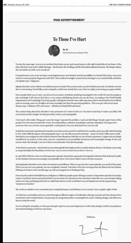 Kanye West projected to explode music charts with Bully after he apologized over antisemitism