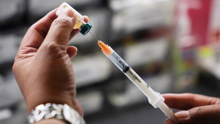 Two doses of the measles, mumps and rubella vaccine can prevent infection. Pic: AP