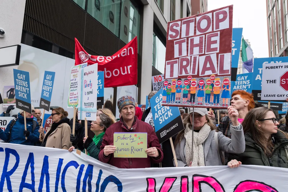 Trial blocker protests