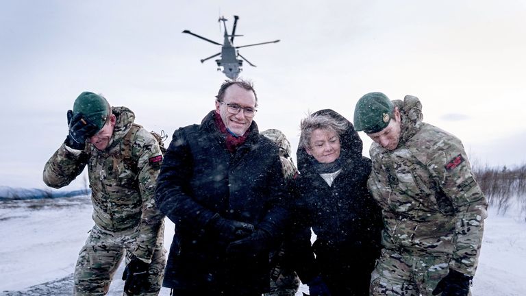 Foreign Secretary Yvette Cooper with Norwegian foreign minister Barth Eide in January. Pic: PA