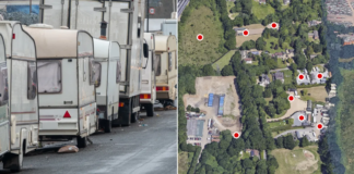 Tiny village ‘under siege from traveller invasion’ as 70 caravans park up on greenbelt land