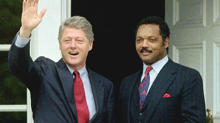 Jackson and Bill Clinton in 1992. Pic: Reuters