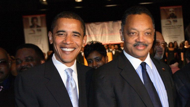Jesse Jackson and then-Senator Barack Obama in 2007. Pic: Reuters