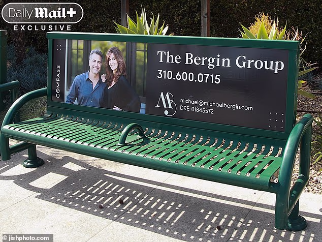 Once the face (and body) of Calvin Klein, Bergin now advertises luxury homes alongside his wife, with their photos seen on bus benches throughout LA