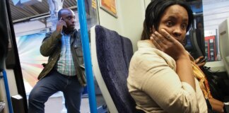 Britons fume when people put their phone calls on loud speaker in public but vast majority won’t tell them off