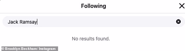 There is no trace of twins Holly and Jack among the Instagram accounts currently being followed by Brooklyn