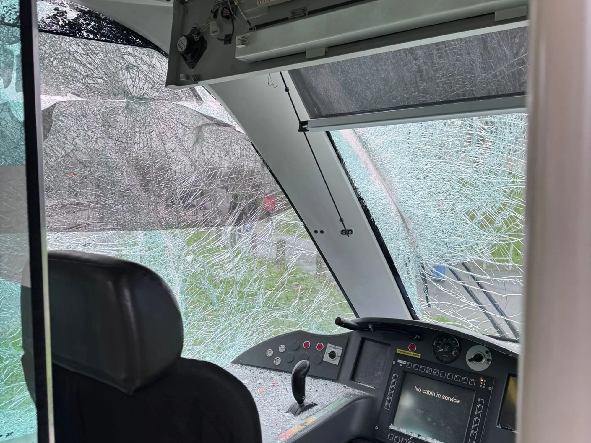 Inside the driver's cabin