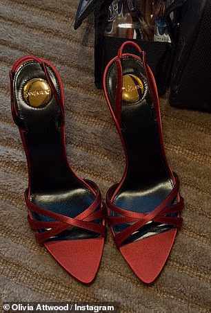 She shared a pic of her Saint Laurent heels