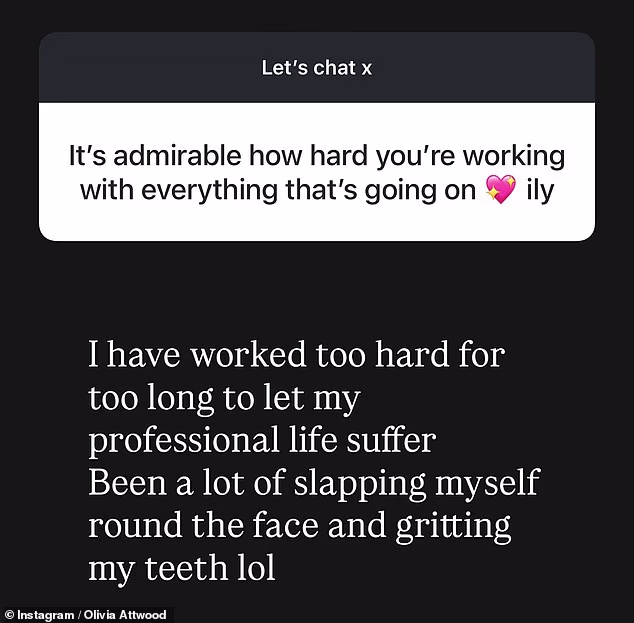 She then shared insight into how she's juggling work with her heartbreak after ending her two-year marriage to Bradley