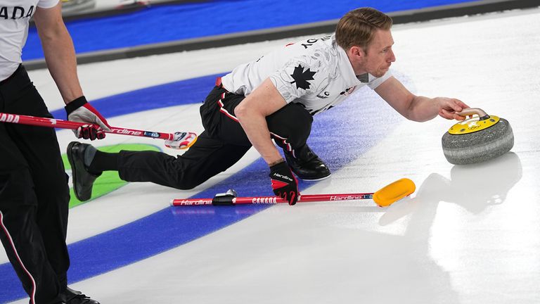 Team GB will take on Canada in the men's curling final. Pic: AP