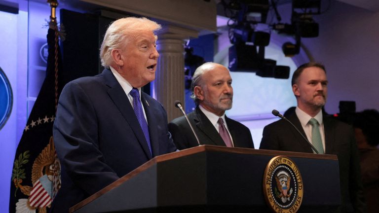 Donald Trump responding to the Supreme Court's decision. Pic: Reuters