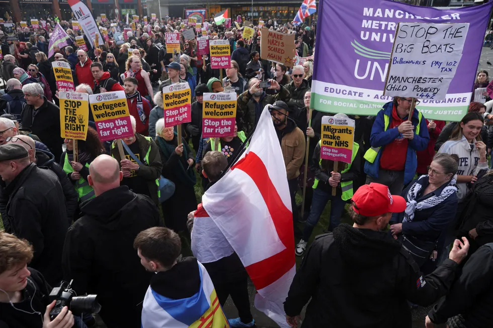 Counter-protestors at Britain First rally