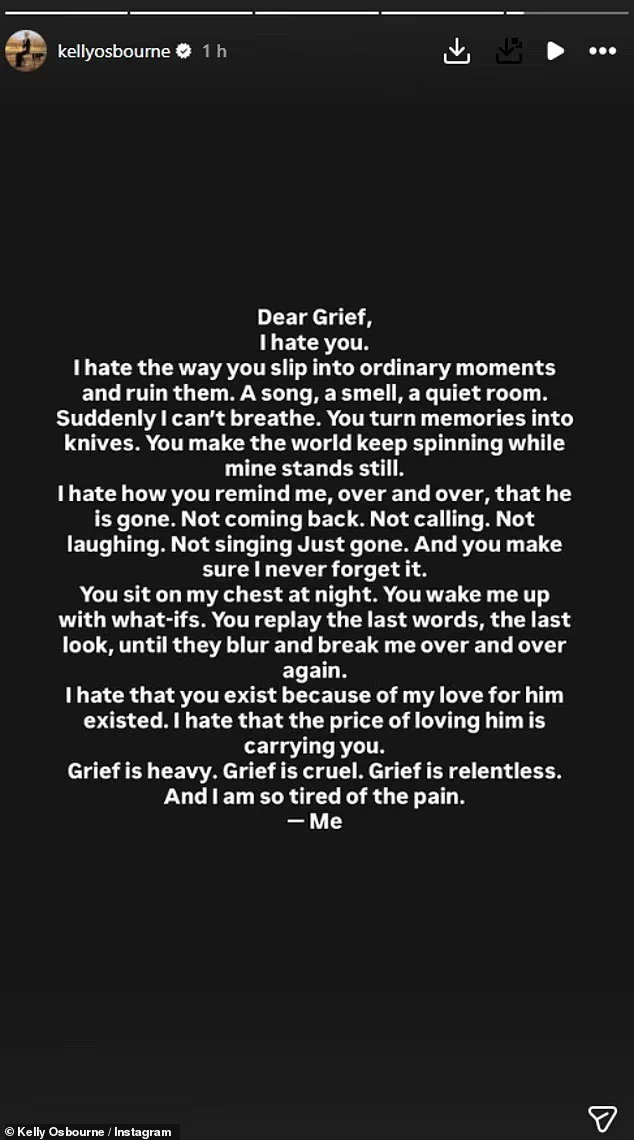 Grief is cruel: Kelly Osbourne offers glimpse into hidden pain over rockstar father Ozzy death