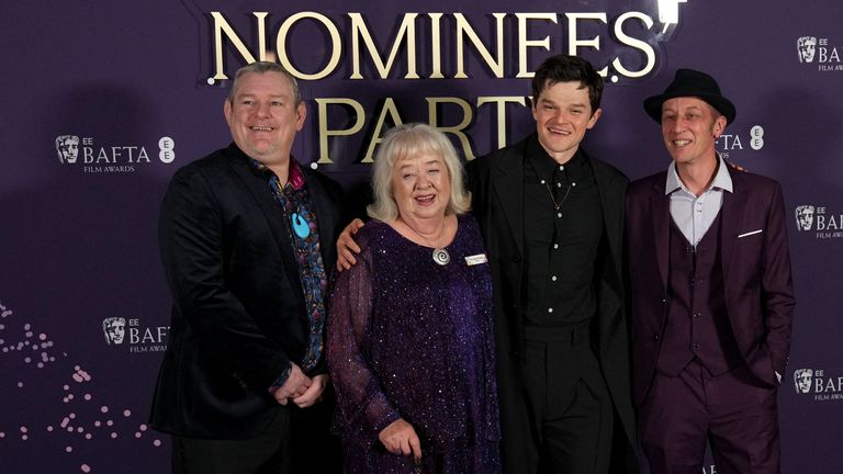 John Davidson, left, at the BAFTA film nominees' party. Pic: Reuters