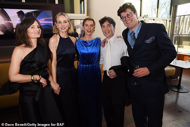 Despite his incredible success and stardom, Cillian has managed to maintain a low-key family life - thanks in part to the unwavering support of wife Yvonne (L-R Yvonne, Carey Mulligan, Jessie, Cillian and Lawrence Atkinson pictured)