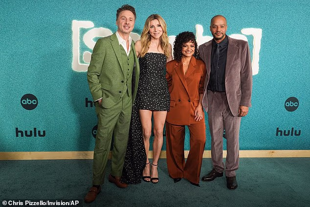 Braff looked sharp at the premiere in a tailored green three-piece ensemble, rounding out his look with a pair of stylish brown loafers
