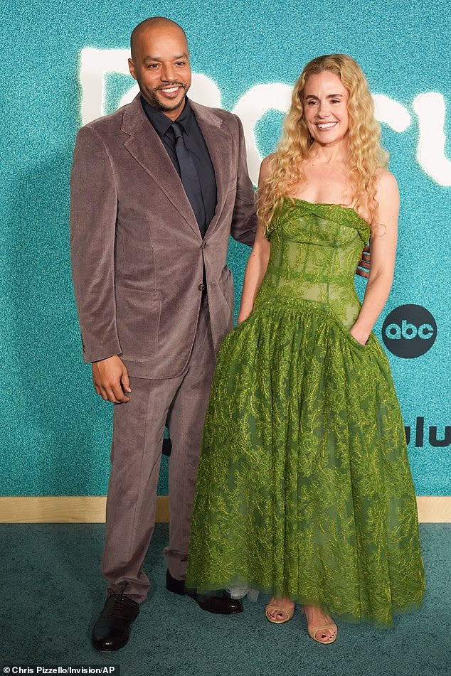 Faison was also joined by his wife CaCee Cobb, who stunned in a green lace dress