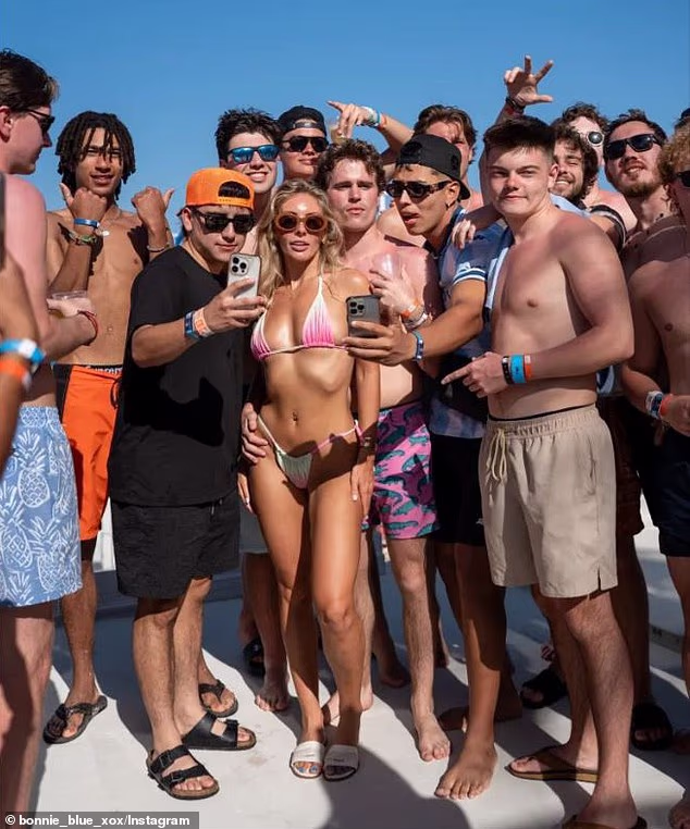 Blue, 26, announced this week that she was pregnant after having unprotected sex with around 400 men in what she dubbed a 'breeding mission'