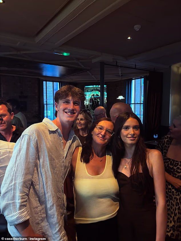 Karl thanked her in his 2011 Logies winning speech for 'giving up' her budding career as a journalist to focus on her family. (Cassandra is pictured with River and Ava)