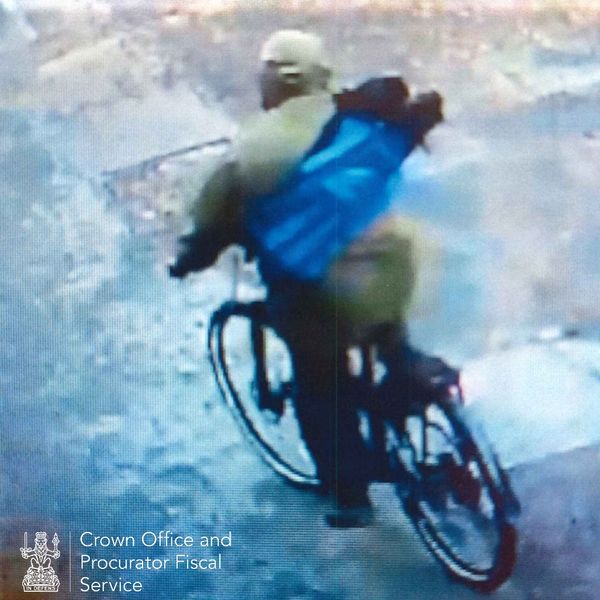 Prosecutors argued this was David Campbell on his wife's e-bike on the day of the murder. Pic: Crown Office