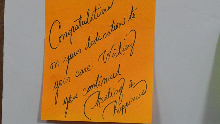 Meghan's note. Pic: PA