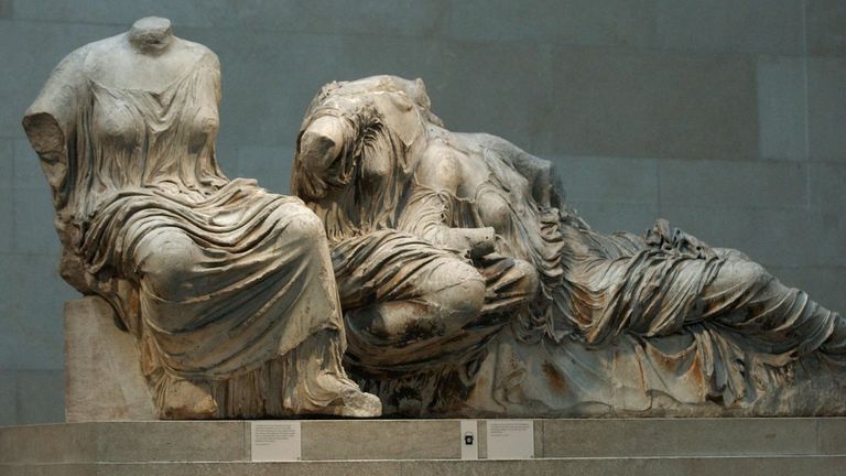 A section of the Elgin Marbles at the British Museum