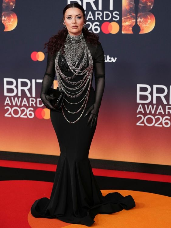 Ex-EastEnder Shona McGarty is in chains for the evening. Pic: AP