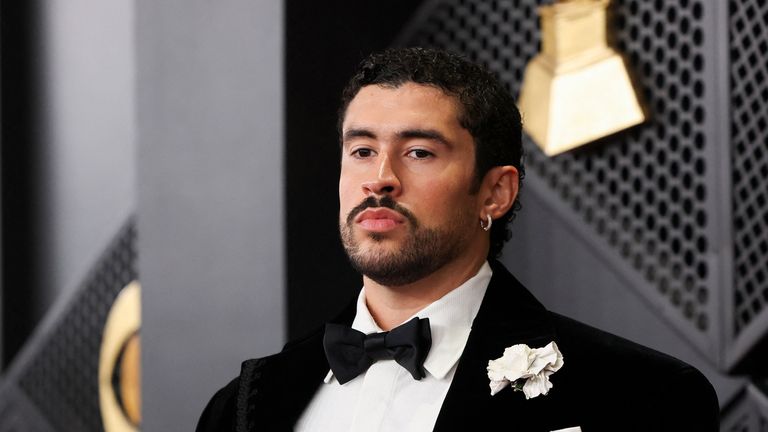 Bad Bunny at the Grammy Awards. Pic: Reuters