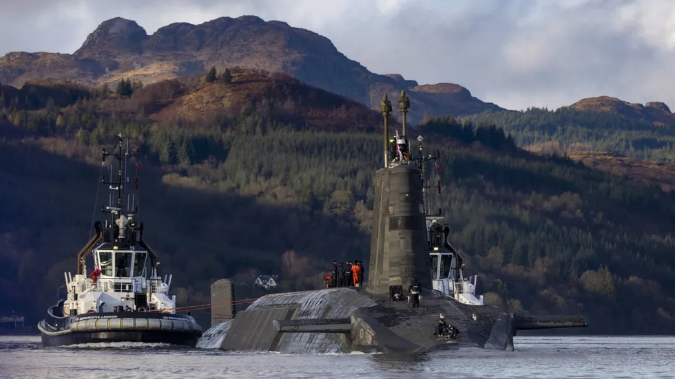 Vanguard class nuclear submarine HMS Vengeance in Gare Loch