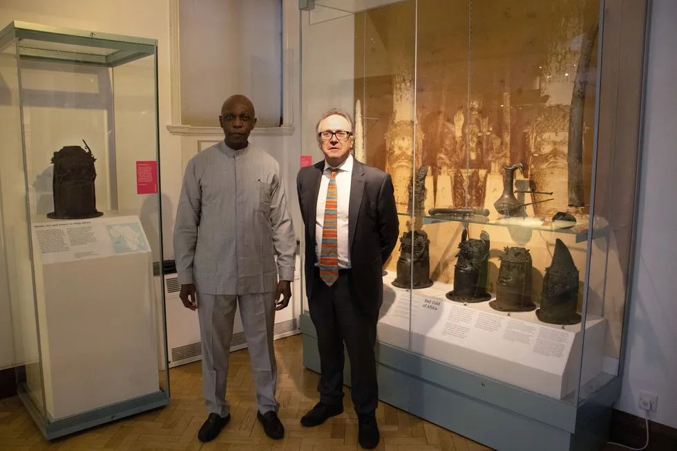 Prince Aghatise Erediauwa and Professor Nicholas Thomas, pictured at the MAA in 2021 as part of The Benin Dialogue Group