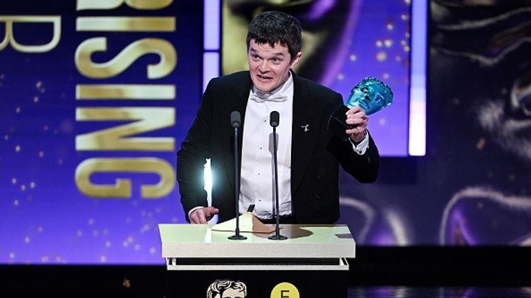 I Swear star Robert Aramayo with his BAFTA rising star award - before going on to win best actor. Pic: Stuart Wilson/ Getty Images for BAFTA