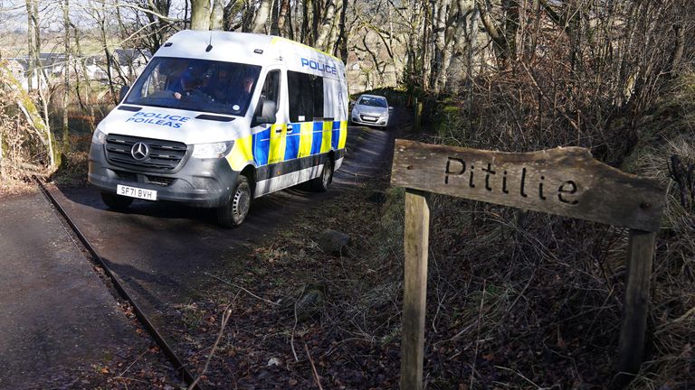 Police at the Pitilie Track. Pic: PA