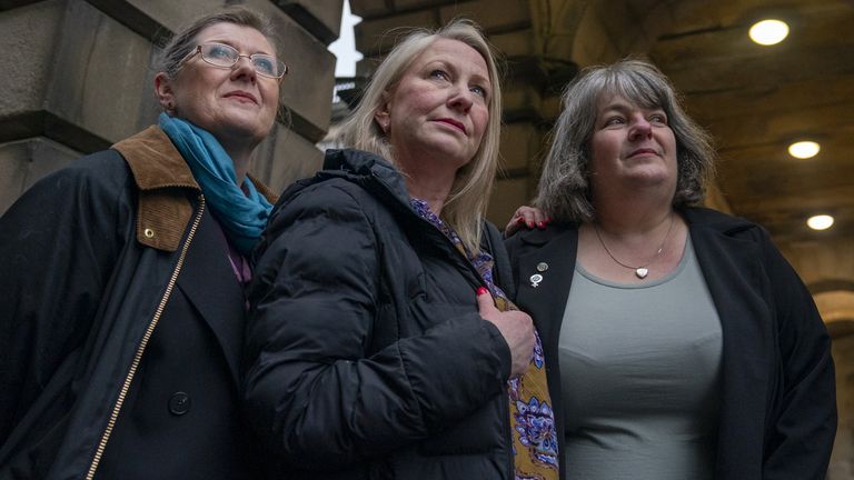 Susan Smith, Marion Calder and Trina Budge, co-directors of For Women Scotland. Pic: PA