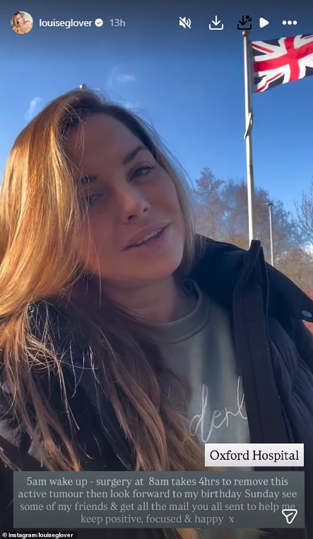 In an update Louise confirmed the surgery would begin at 8am and take four hours, saying she was 'staying positive' as she looked forward to her birthday on Sunday