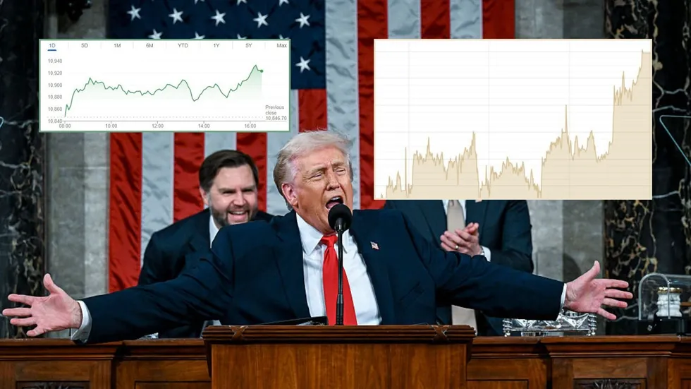 Donald Trump, Ftse graph and gold graph