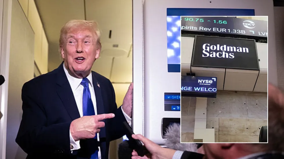 Donald Trump and Goldman Sachs sign