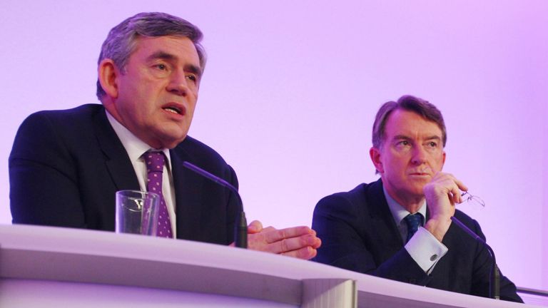 Gordon Brown and Peter Mandelson in April 2010. Pic: PA