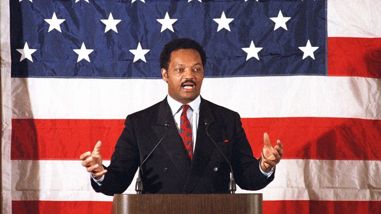 Jesse Jackson ran for president for the second time in 1988. Pic: AP