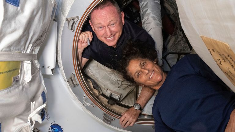 Astronauts Butch Wilmore, left, and Suni Williams. Pic: NASA via AP