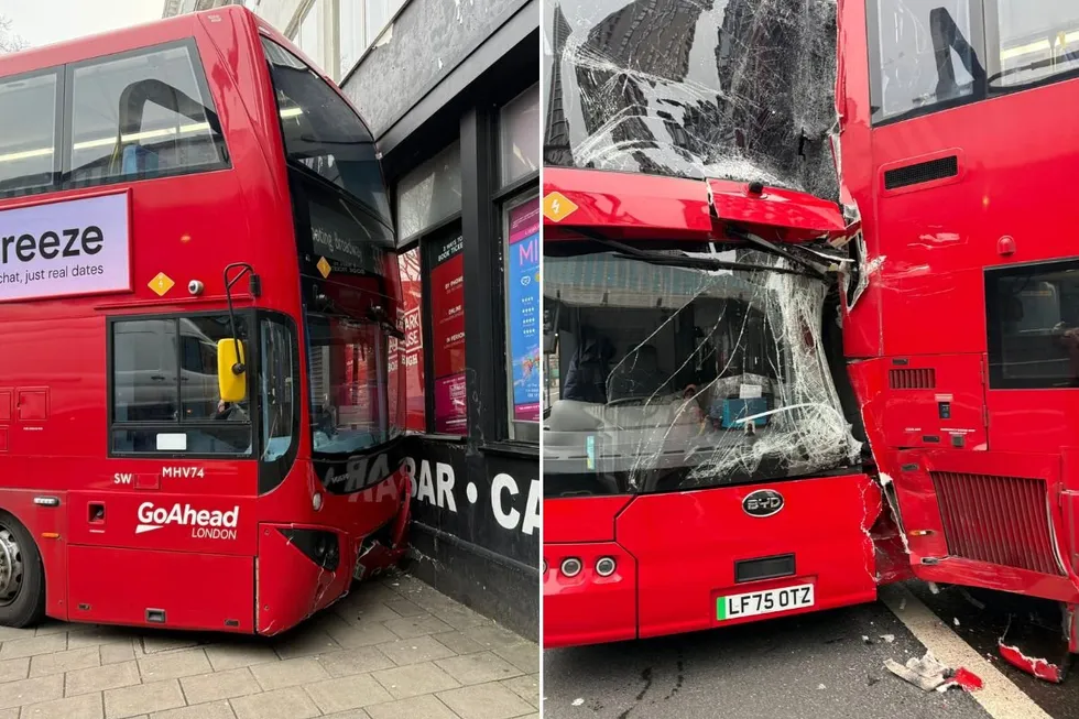 Two double-deckers collided in Southwark