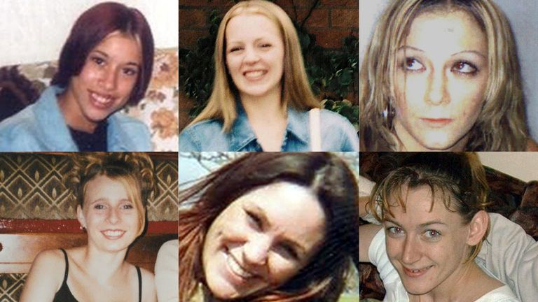 Clockwise from top left: Tania Nicol, Gemma Adams, Anneli Alderton, Paula Clennell, Annette Nicholls, Victoria Hall. Pics: Suffolk Police/PA