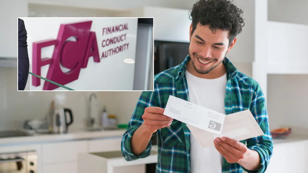 Man looking at letter and FCA logo