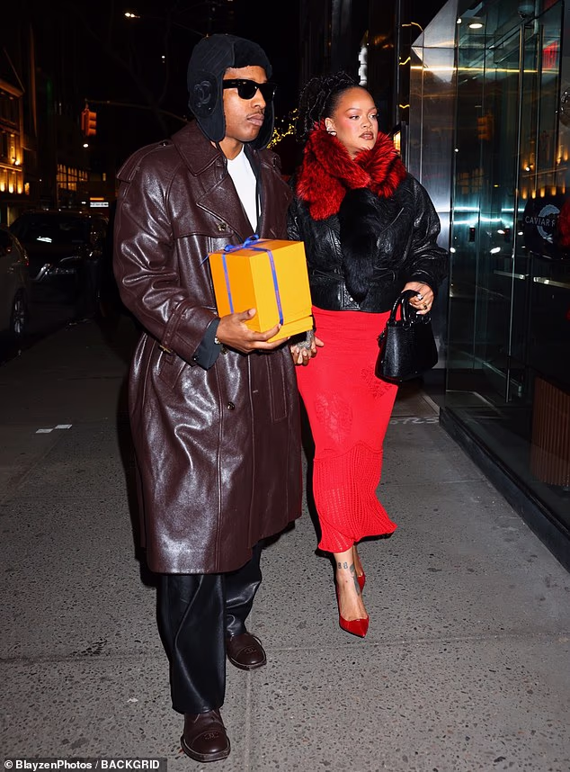 Rihanna, 37, continued to fuel marriage rumours as she enjoyed a child-free Valentine's Day dinner with A$AP Rocky, also 37, in New York on Saturday