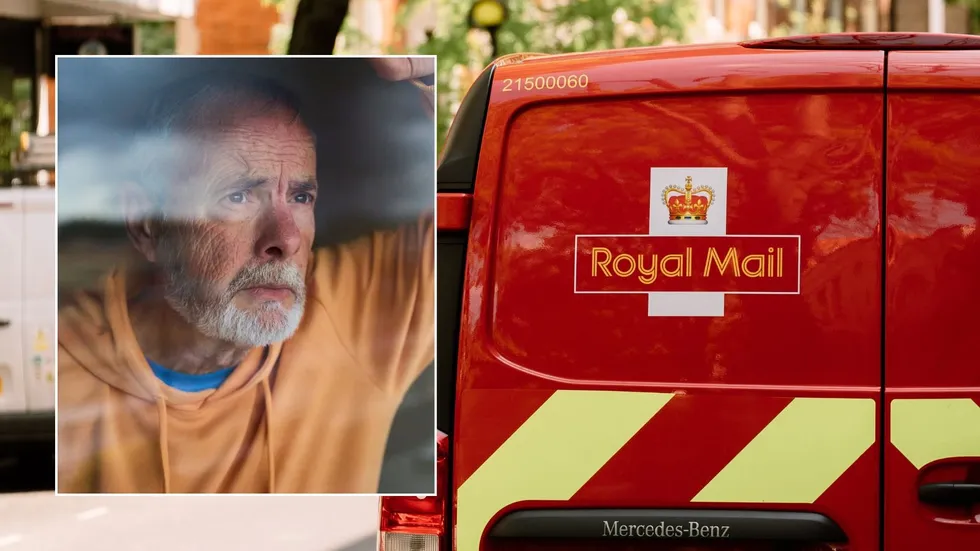 Royal Mail and man looking out of window