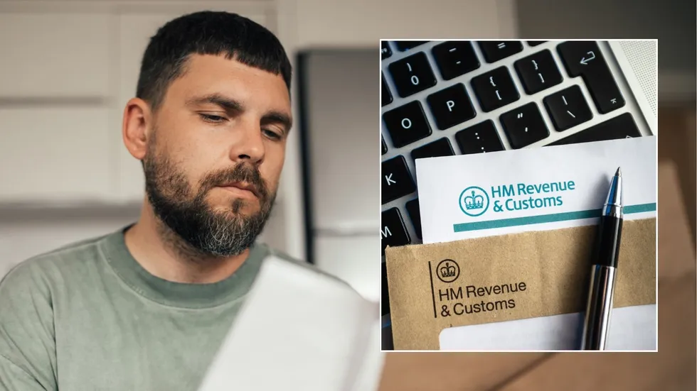 Man looking at letter and HMRC letter